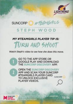 2019 Tap 'N' Play Suncorp Super Netball - #Teamgirls #TG-04 Steph Wood Back